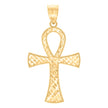 10kt Yellow Gold Unisex Egyptian Ankh Cross Religious Charm Pendant
