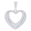 925 Sterling Silver Womens Cubic-Zirconia Heart Charm Pendant