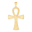 10kt Yellow Gold Mens Egyptian Ankh Cross Religious Charm Pendant