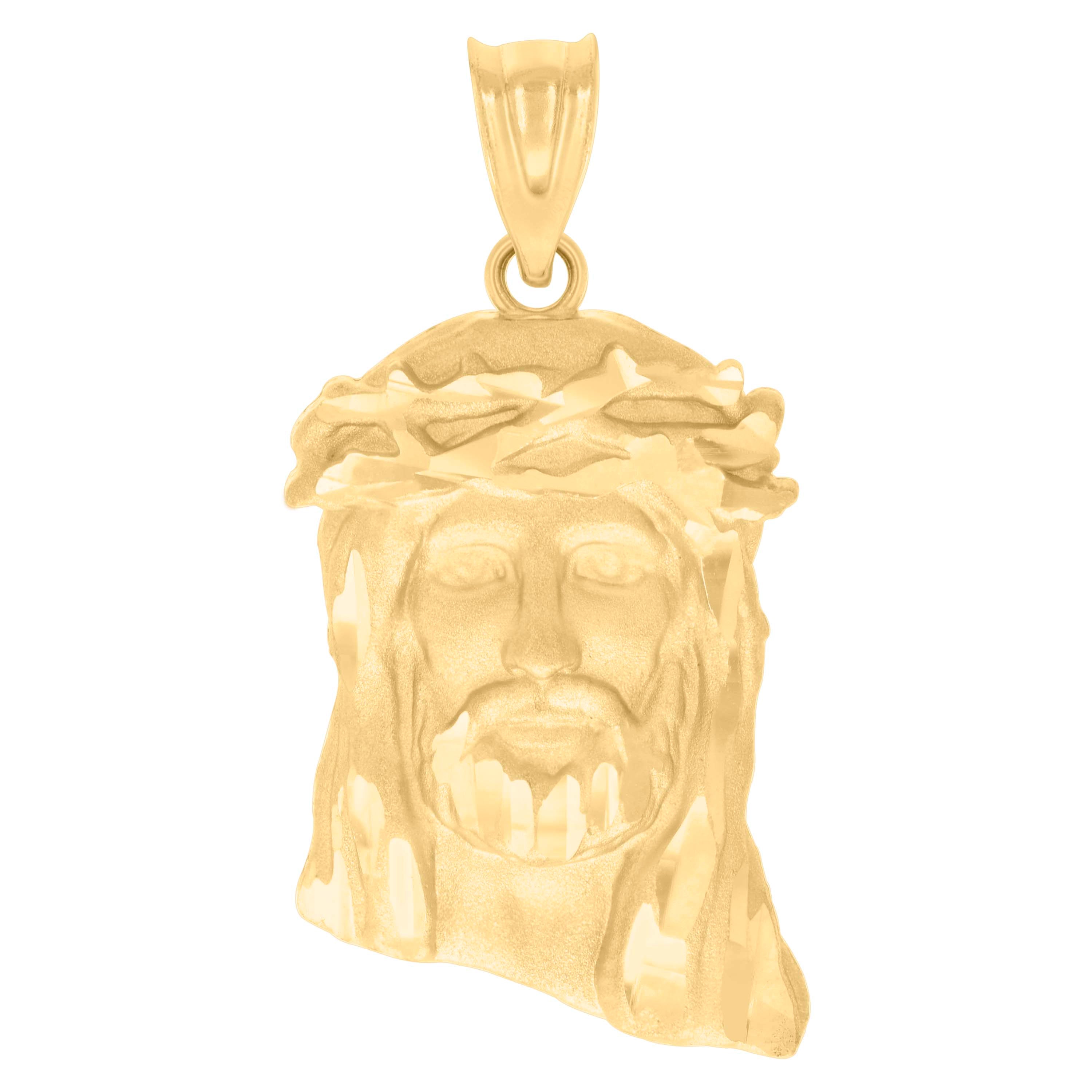 10kt Yellow Gold Mens Jesus Religious Charm Pendant