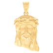 10kt Yellow Gold Mens Jesus Religious Charm Pendant