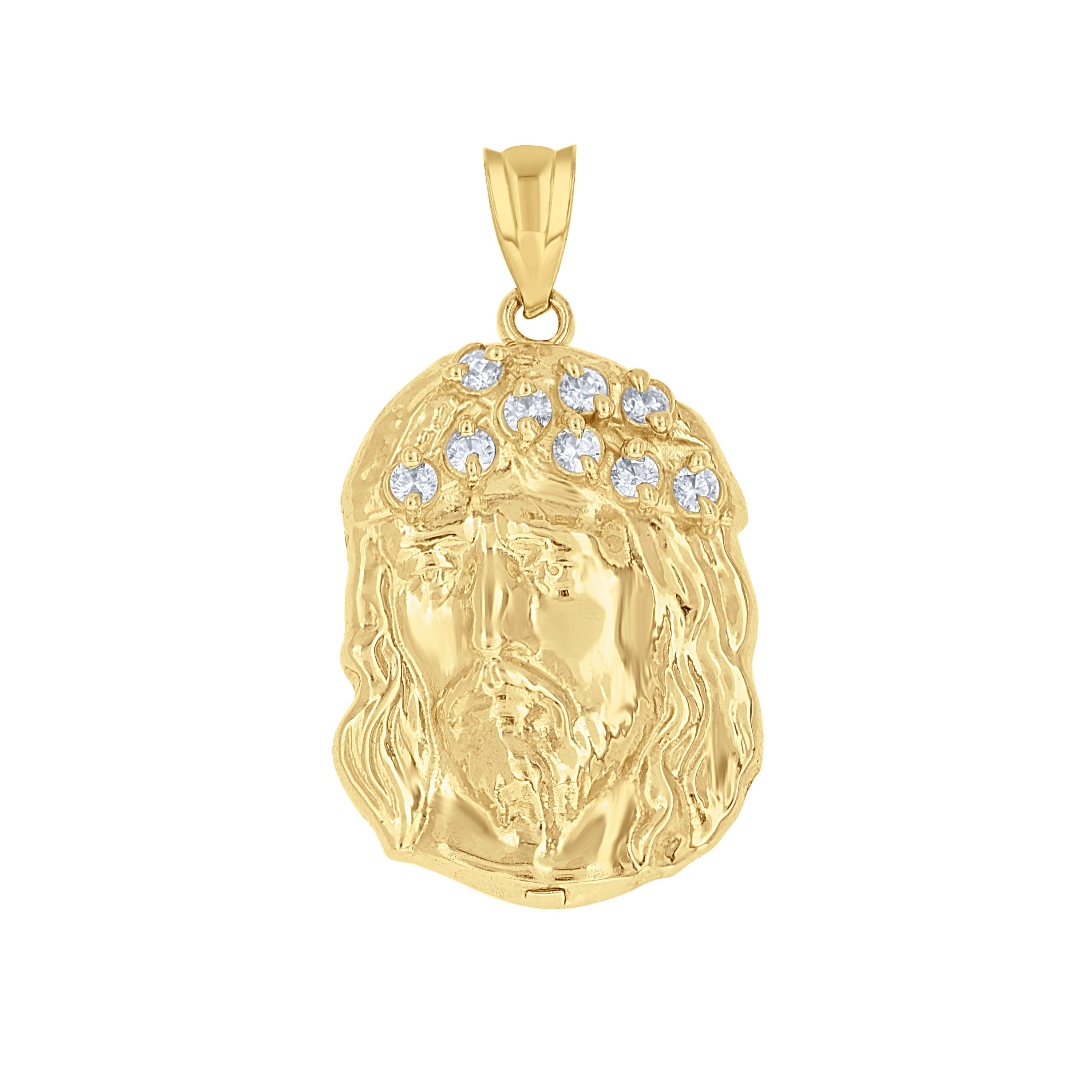 10kt Yellow Gold Mens Jesus Religious Charm Pendant