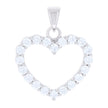 925 Sterling Silver Womens Cubic-Zirconia Heart Charm Pendant