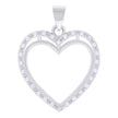 925 Sterling Silver Womens Cubic-Zirconia Heart Charm Pendant