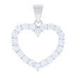 925 Sterling Silver Womens Cubic-Zirconia Heart Charm Pendant