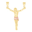 10kt Two-tone Gold Mens Jesus Christ Body Religious Charm Pendant