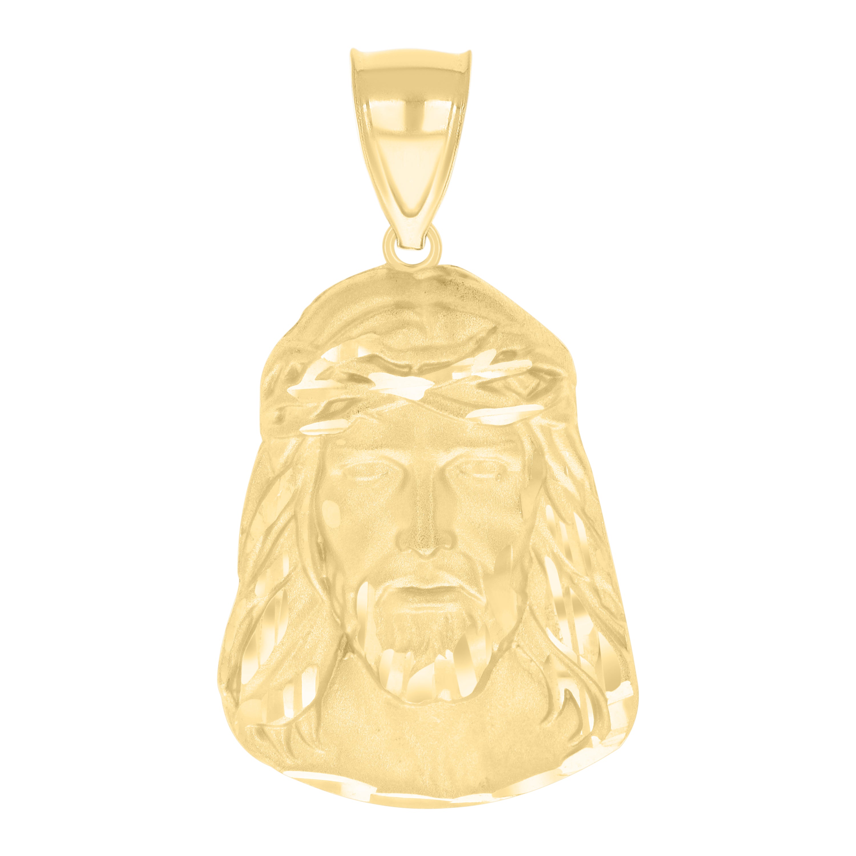 10kt Yellow Gold Mens Jesus Religious Charm Pendant