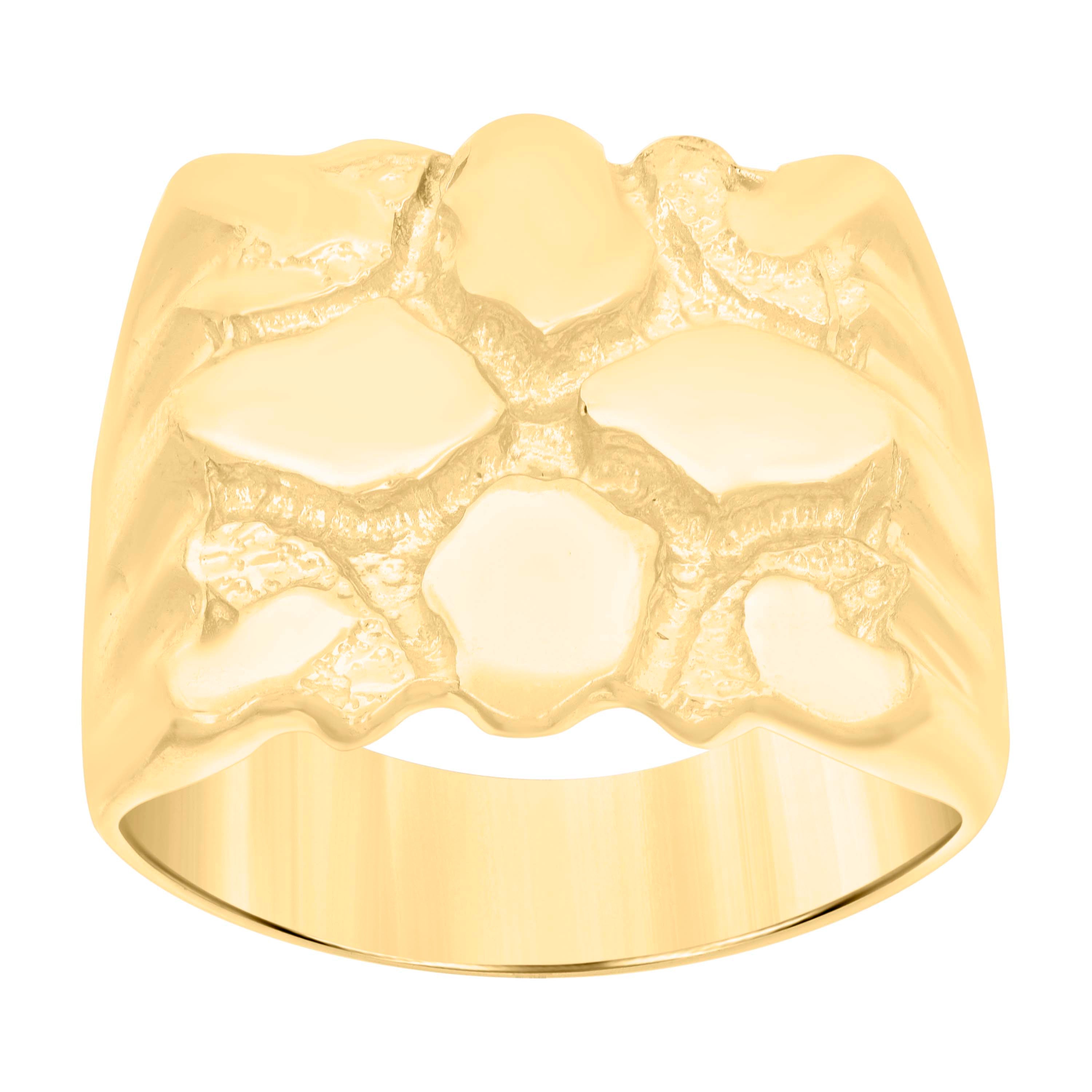 10kt Yellow Gold Mens Nugget Fashion Ring