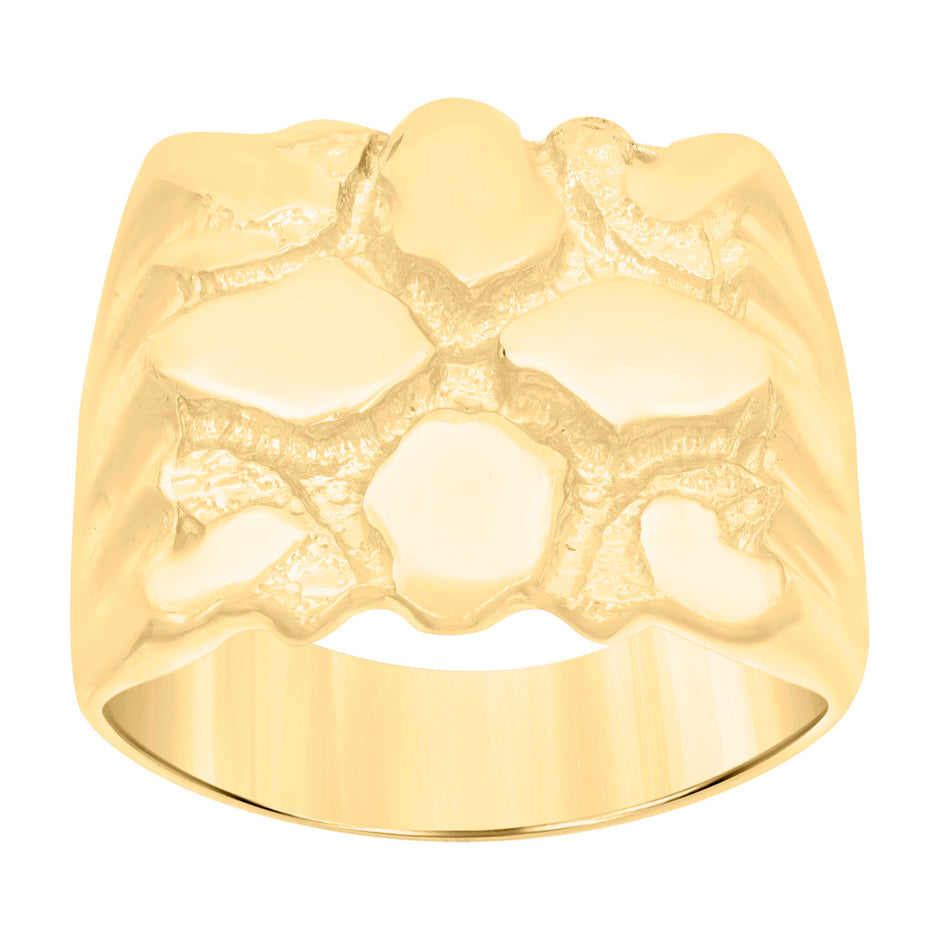 10kt Yellow Gold Mens Nugget Fashion Ring