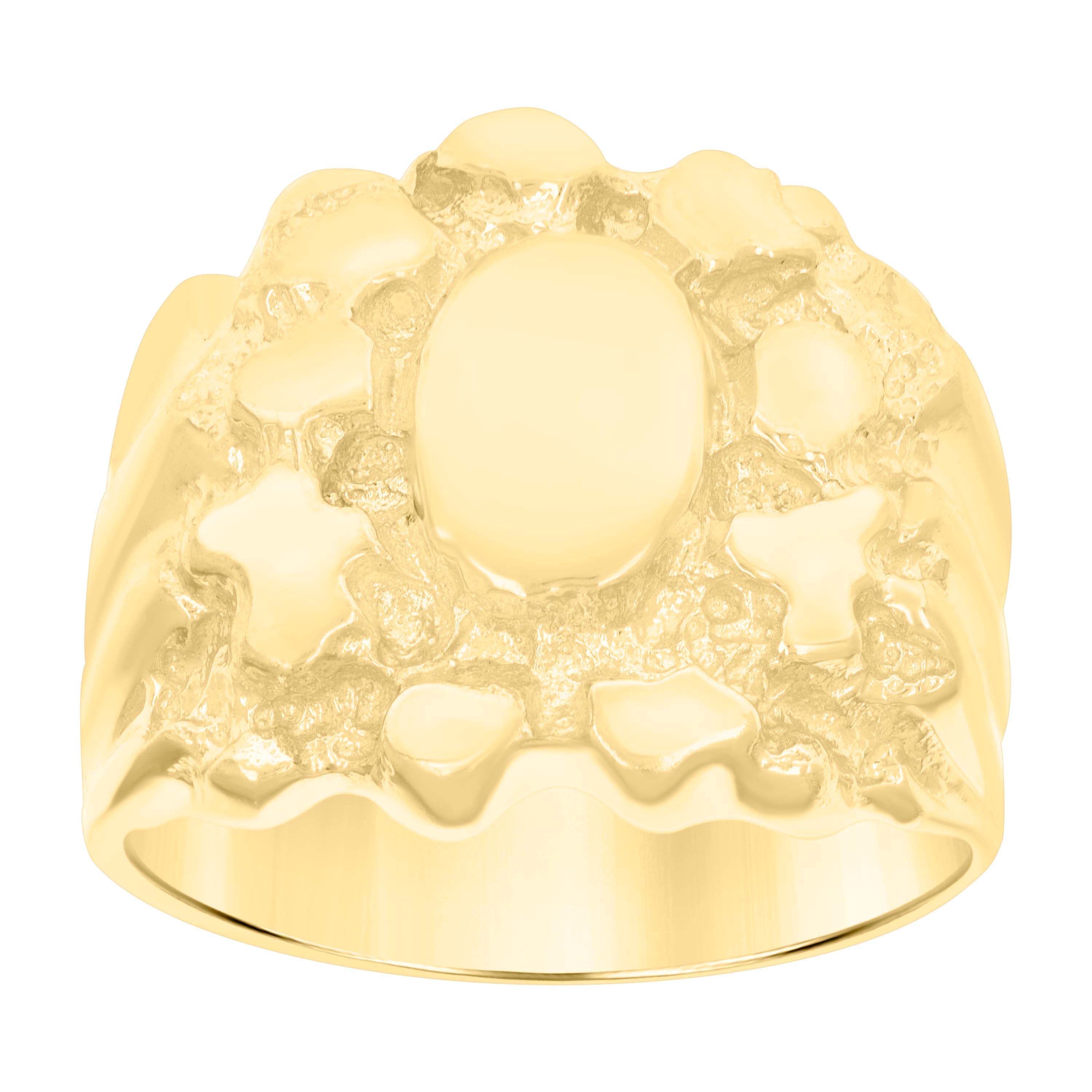 10kt Yellow Gold Mens Nugget Fashion Ring