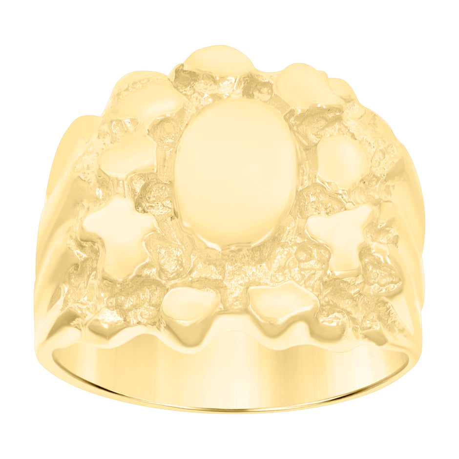 10kt Yellow Gold Mens Nugget Fashion Ring