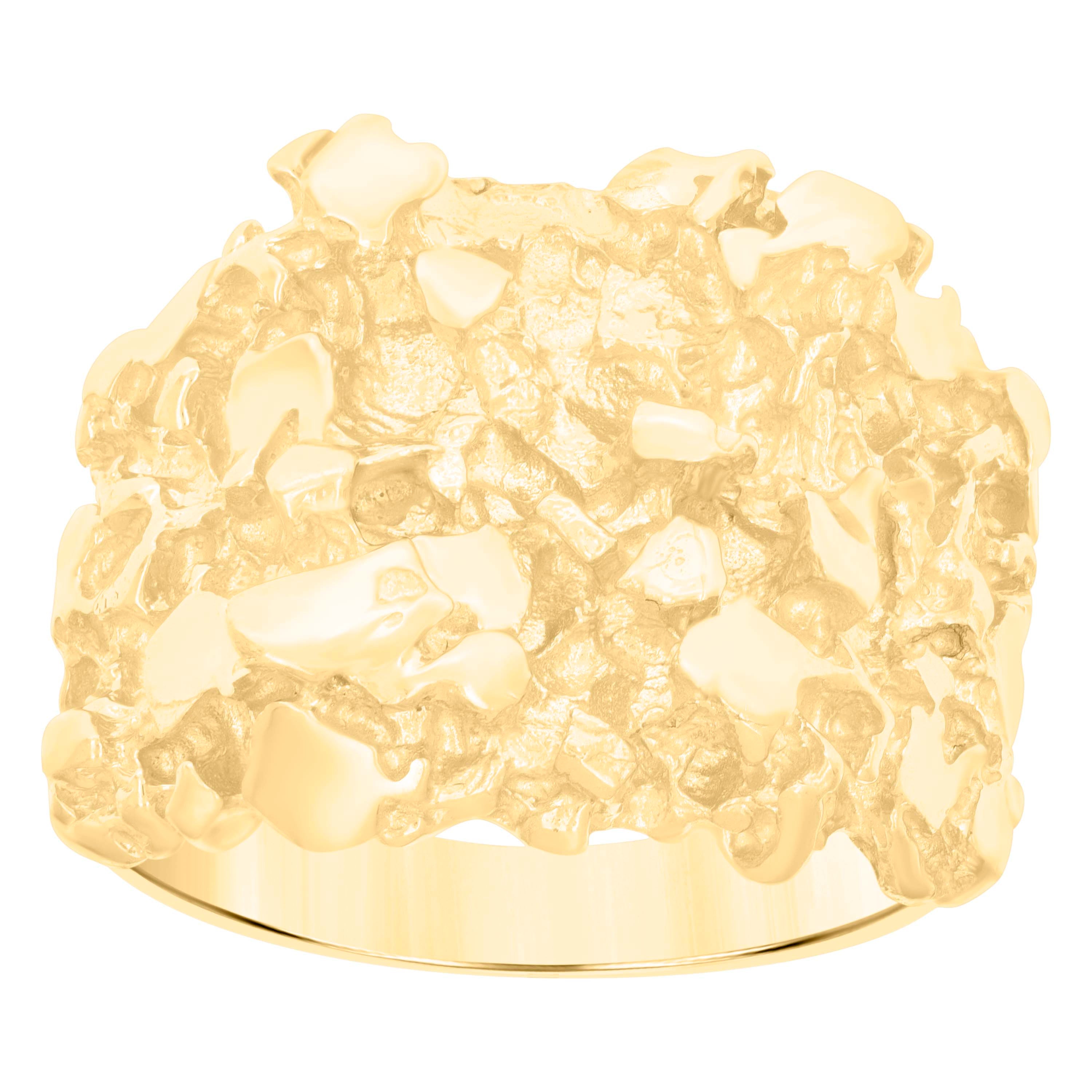 10kt Yellow Gold Mens Nugget Fashion Ring
