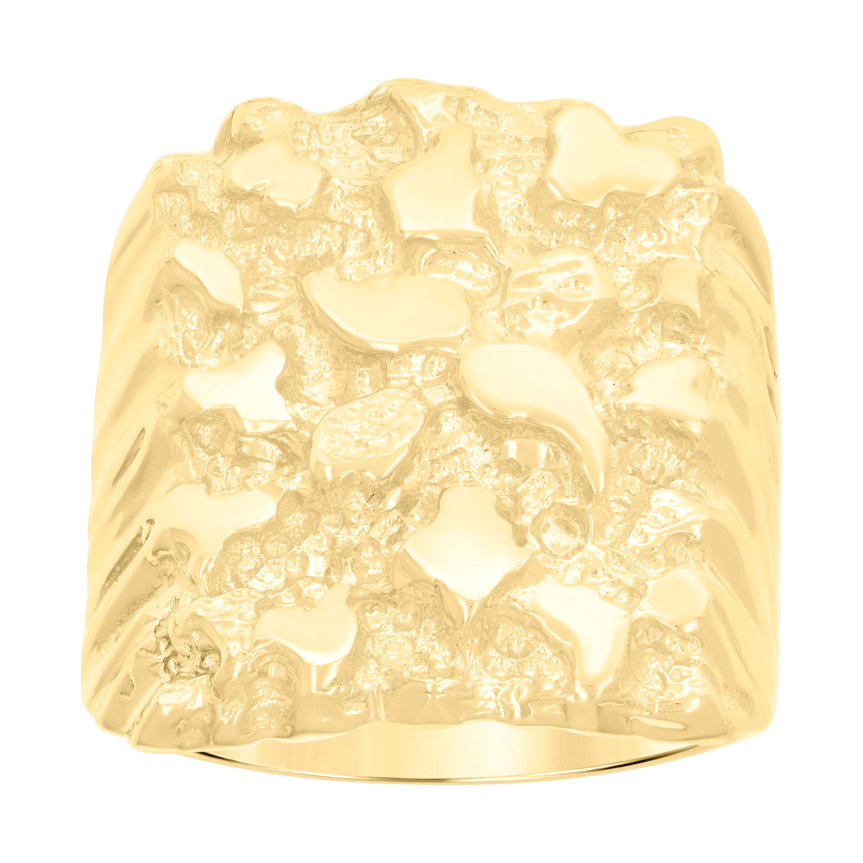 10kt Yellow Gold Mens Nugget Fashion Ring