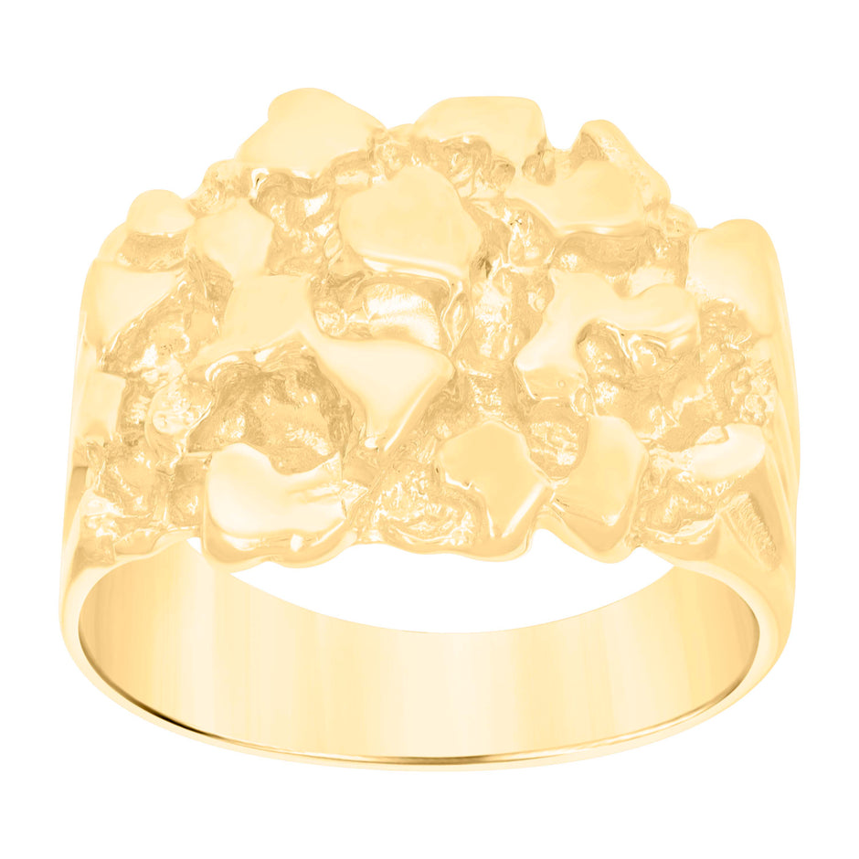 10kt Yellow Gold Mens Nugget Fashion Ring