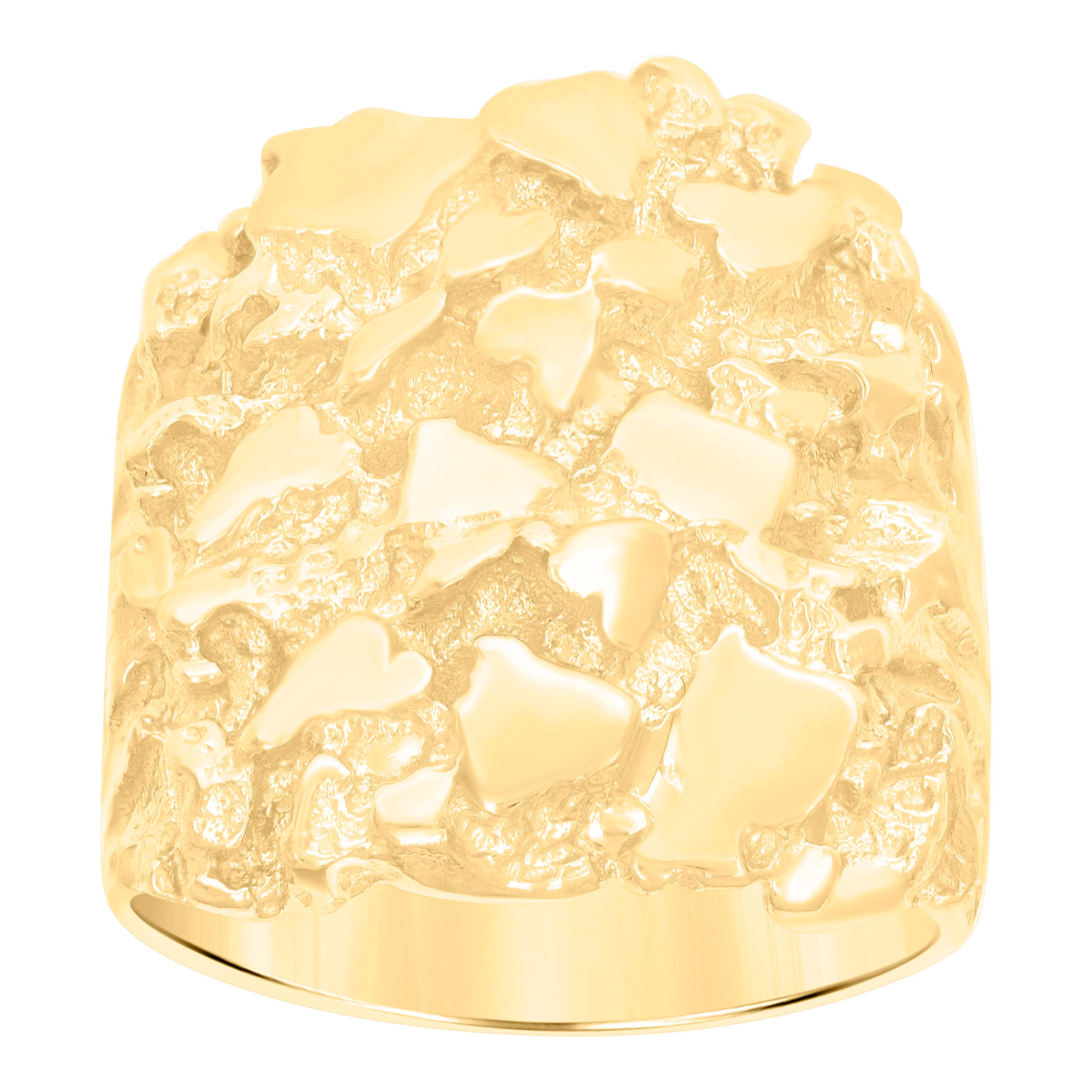 10kt Yellow Gold Mens Nugget Fashion Ring