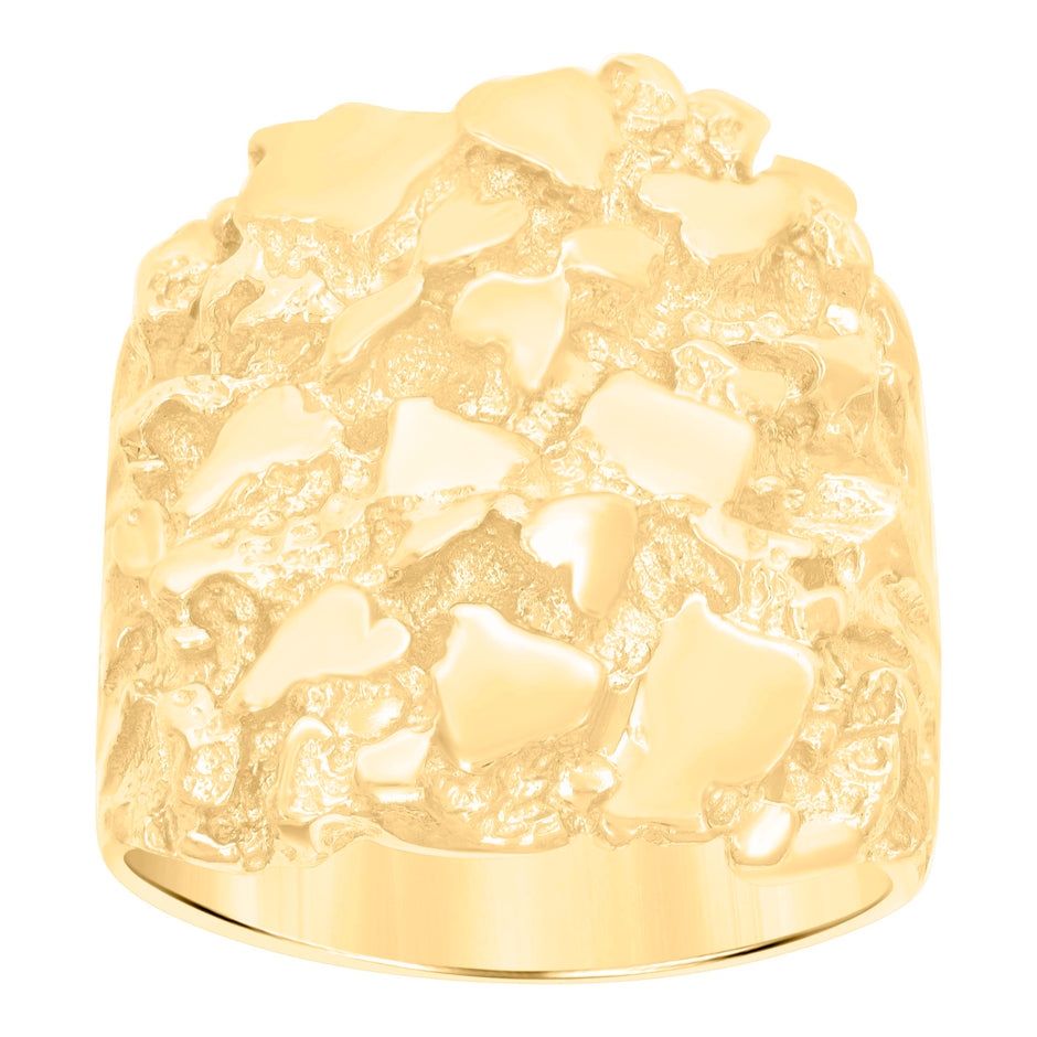 10kt Yellow Gold Mens Nugget Fashion Ring