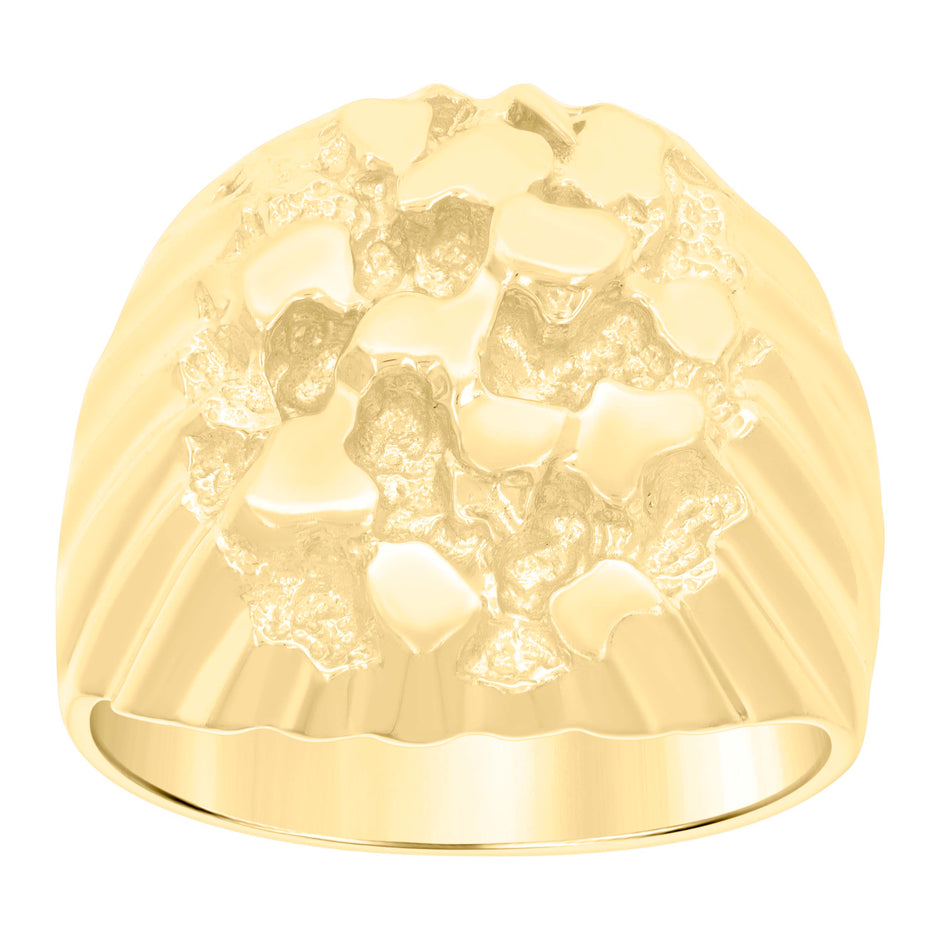 10kt Yellow Gold Mens Nugget Fashion Ring