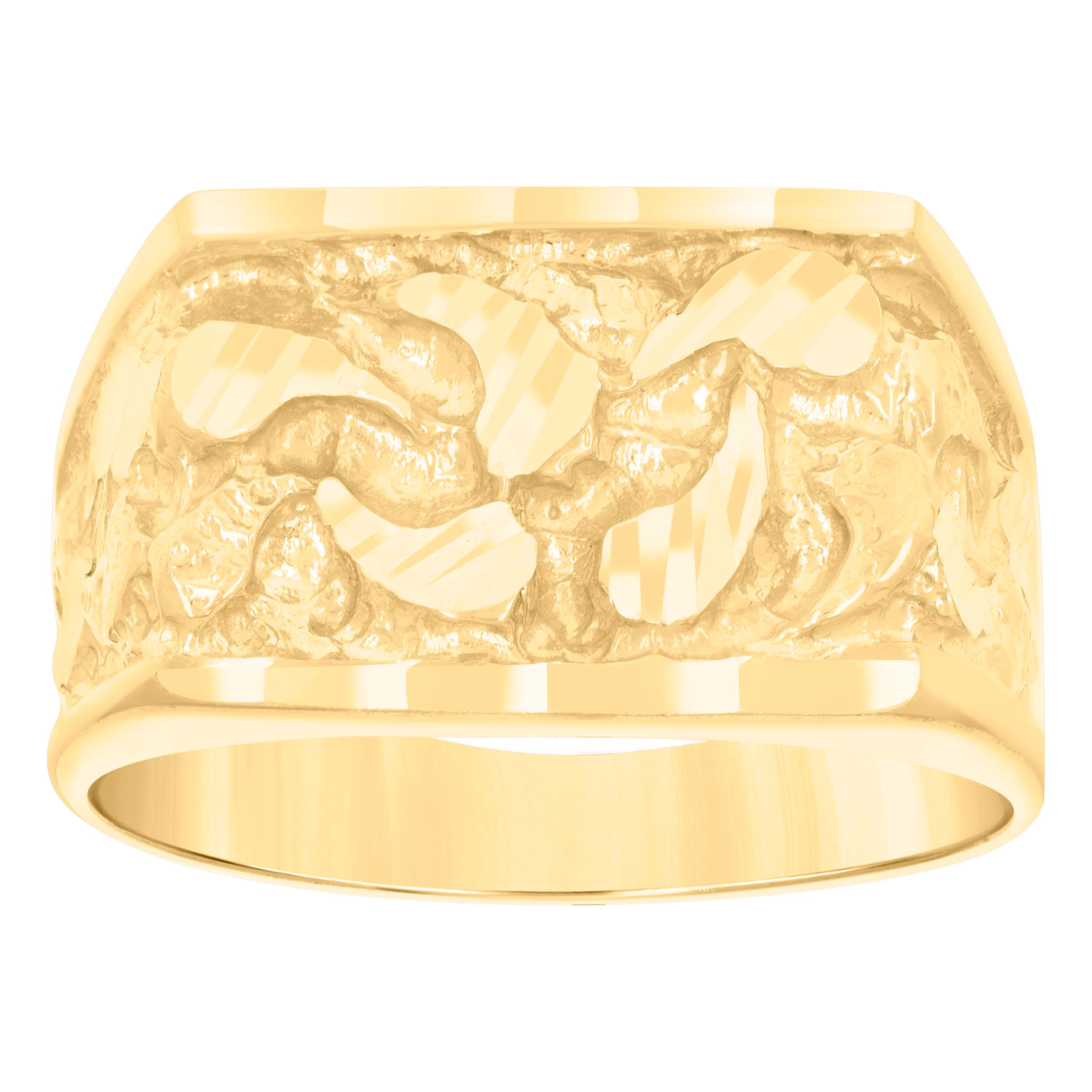 10kt Yellow Gold Mens Nugget Fashion Ring