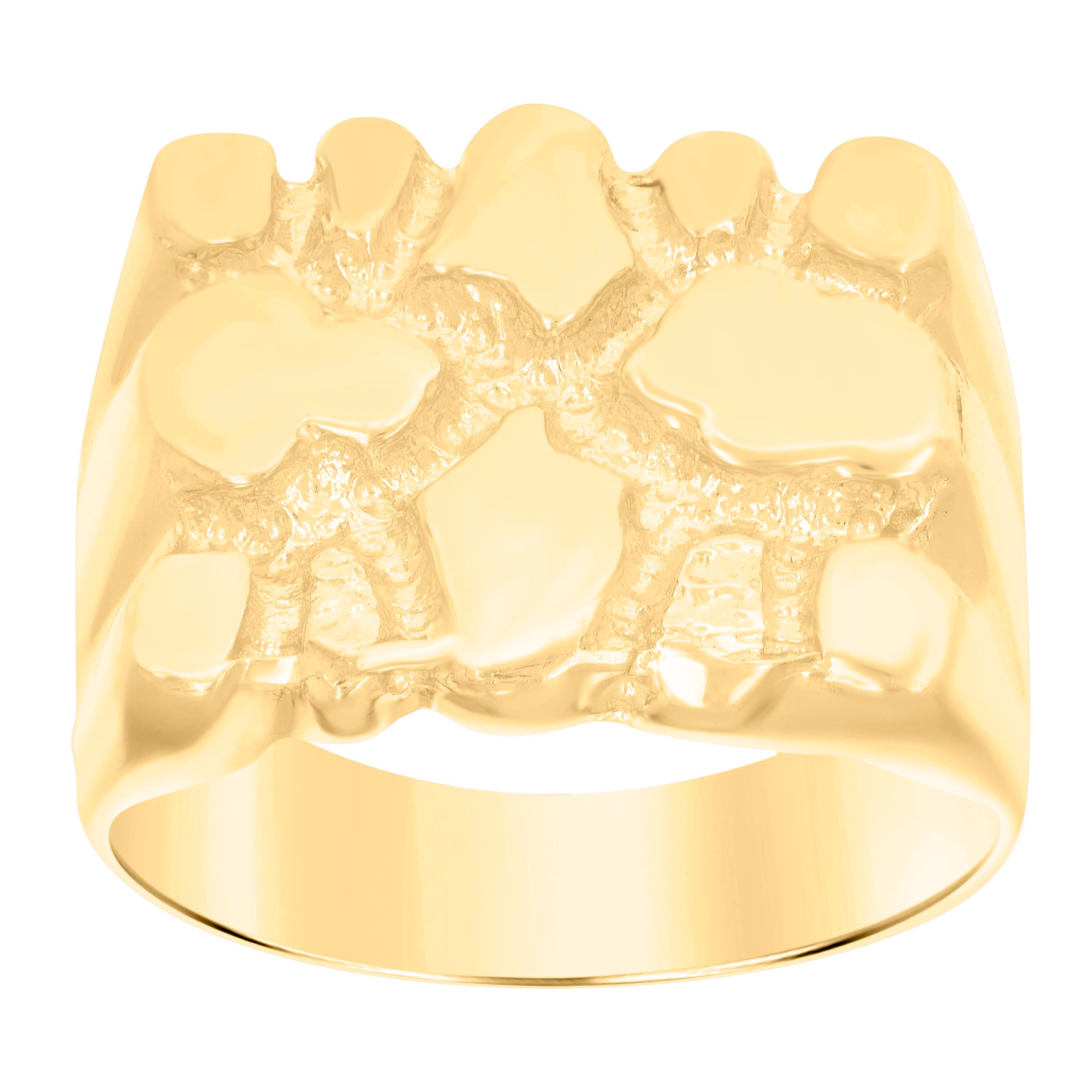10kt Yellow Gold Mens Nugget Fashion Ring