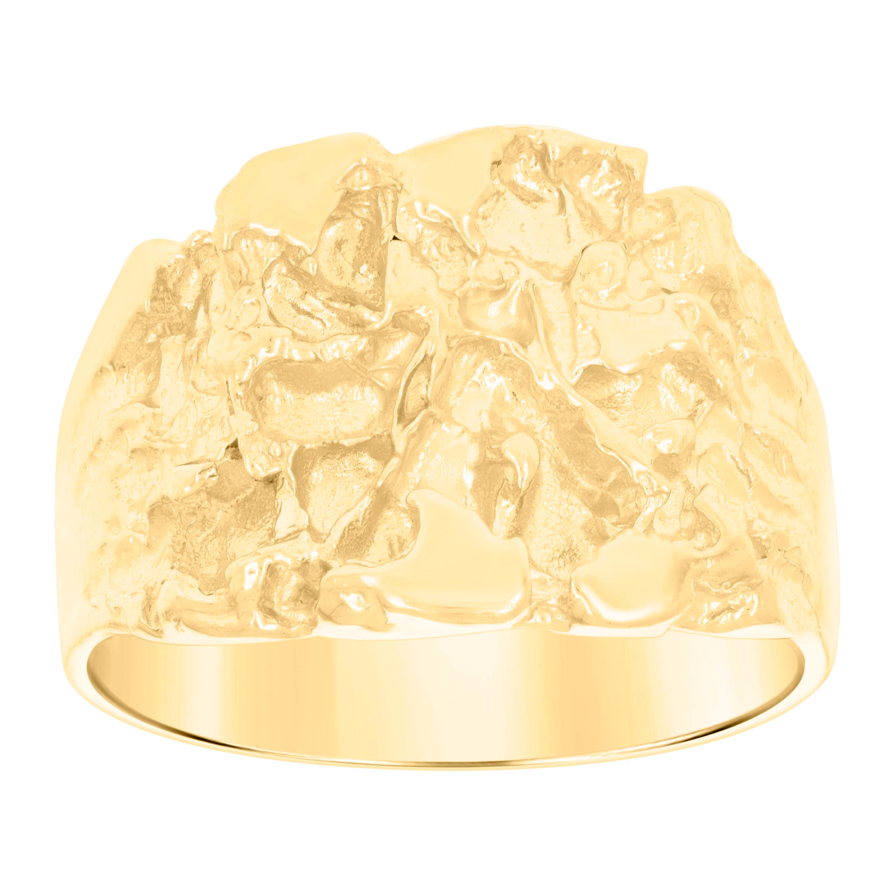 10kt Yellow Gold Mens Nugget Fashion Ring