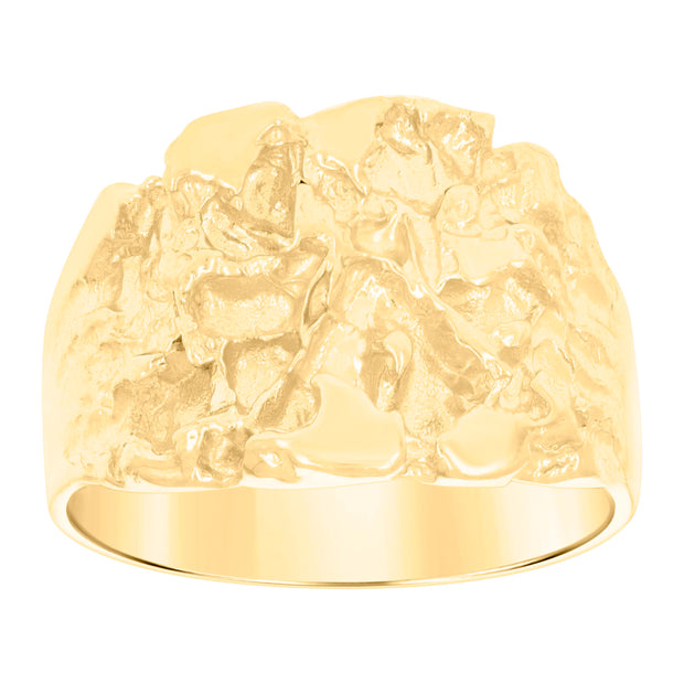 10kt Yellow Gold Mens Nugget Fashion Ring