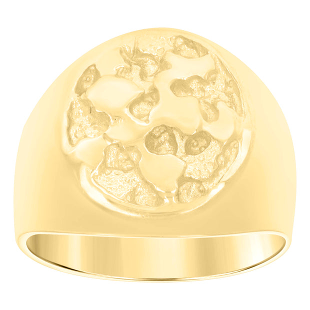 10kt Yellow Gold Mens Nugget Fashion Ring