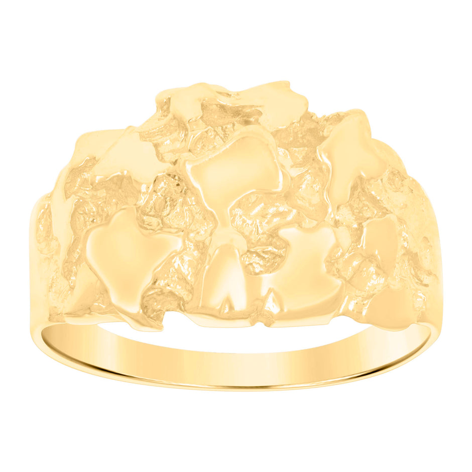 10kt Yellow Gold Mens Nugget Fashion Ring
