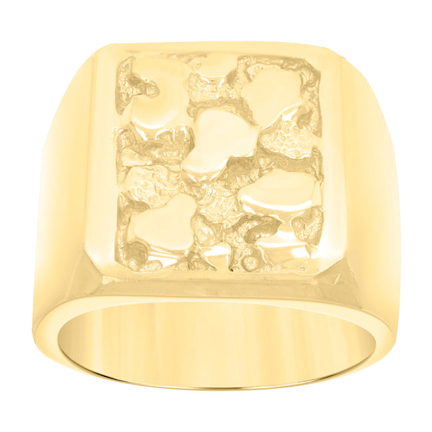 10kt Yellow Gold Mens Nugget Fashion Ring