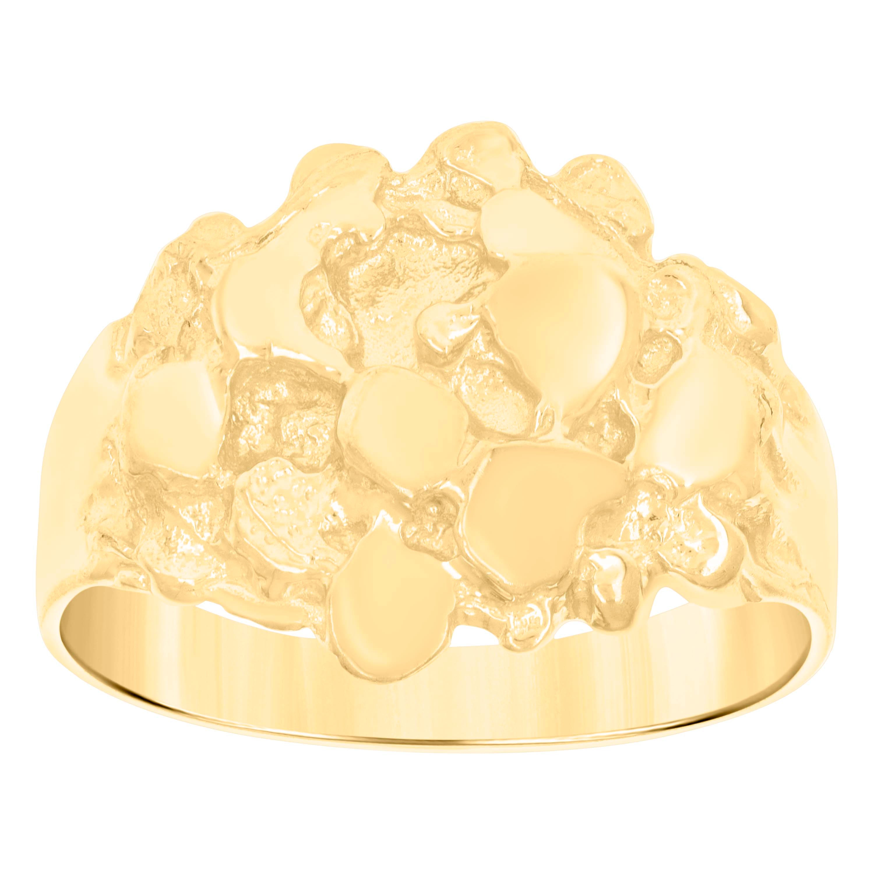 10kt Yellow Gold Mens Nugget Fashion Ring