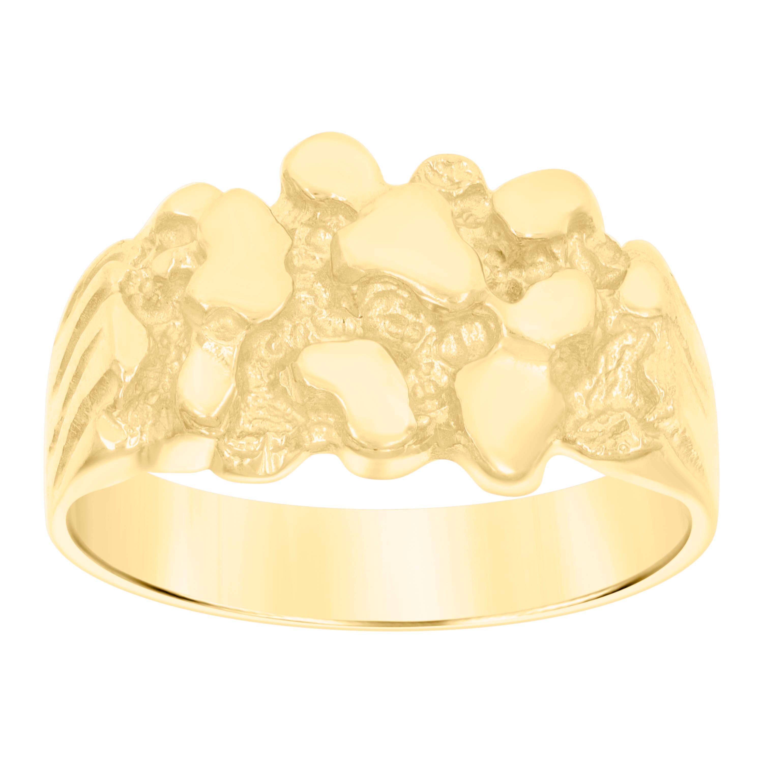 10kt Yellow Gold Mens Nugget Fashion Ring