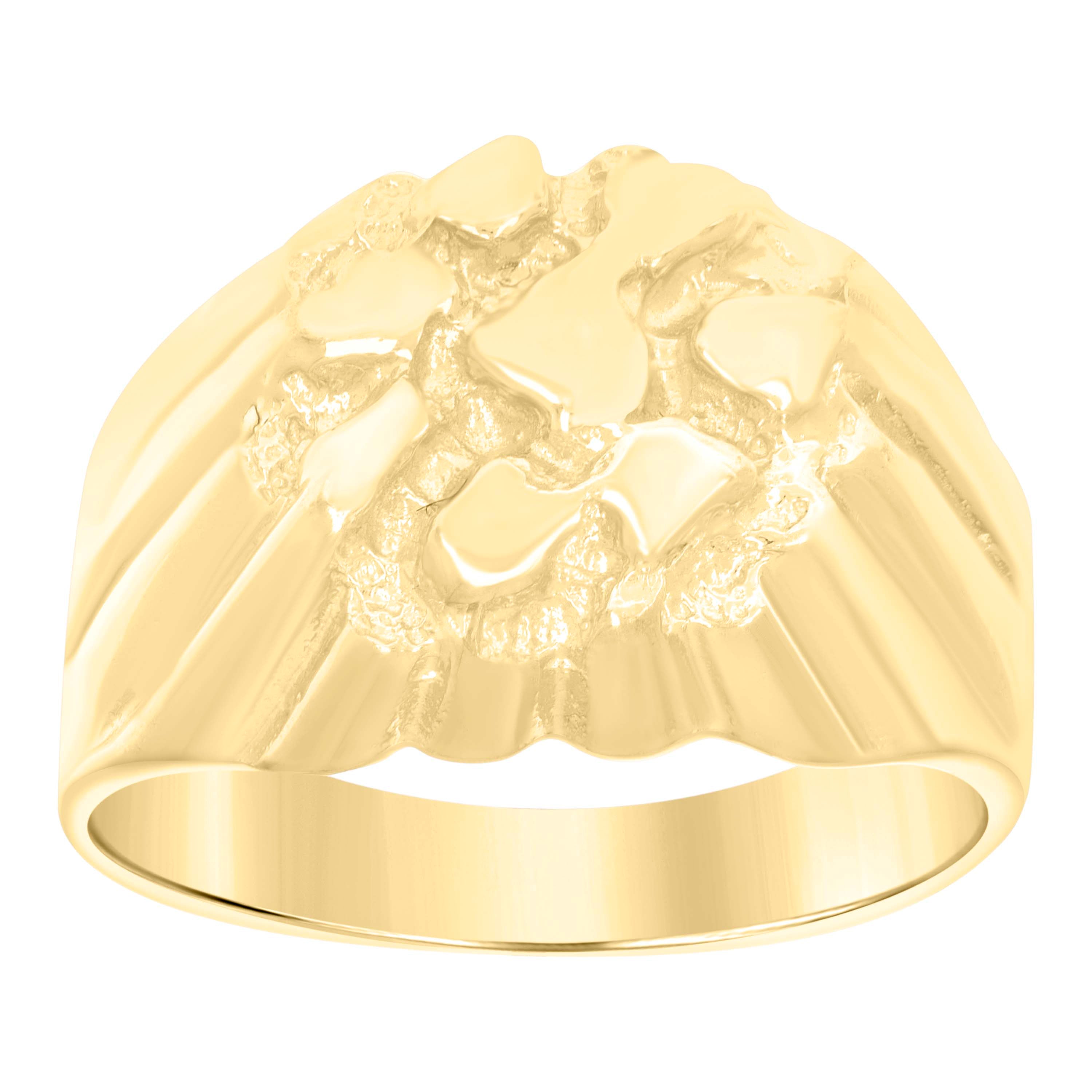 10kt Yellow Gold Mens Nugget Fashion Ring