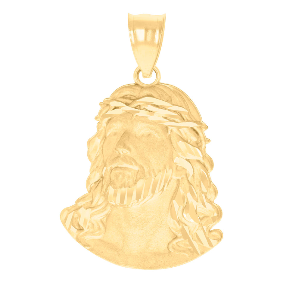 10kt Yellow Gold Mens Jesus Religious Charm Pendant