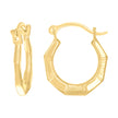 14kt Yellow Gold Womens Patterned Octagon Hoop Earrings
