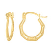 14kt Yellow Gold Womens Patterned Octagon Hoop Earrings