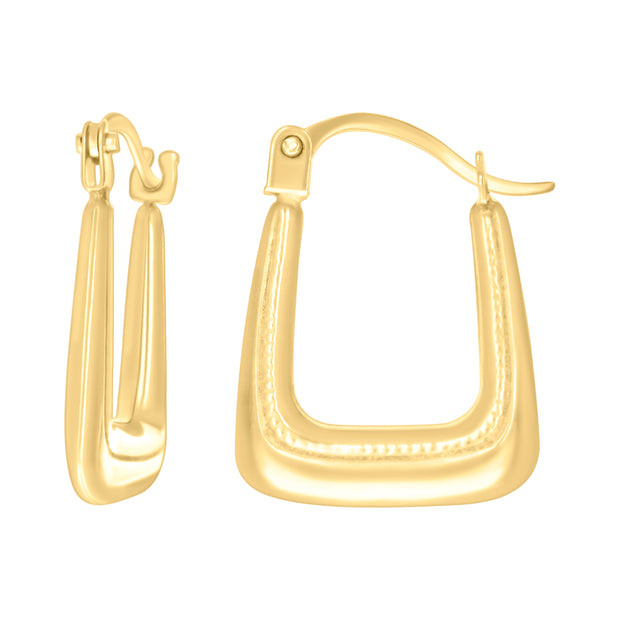 14kt Yellow Gold Womens U-Shaped Fashion Hoop Earrings