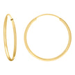 14kt Yellow Gold Womens Round Tube Endless Hoop Earrings