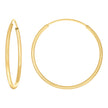 14kt Yellow Gold Womens Round Tube Endless Hoop Earrings