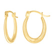 14kt Yellow Gold Womens Patterned U-Shaped Fashion Hoop Earrings