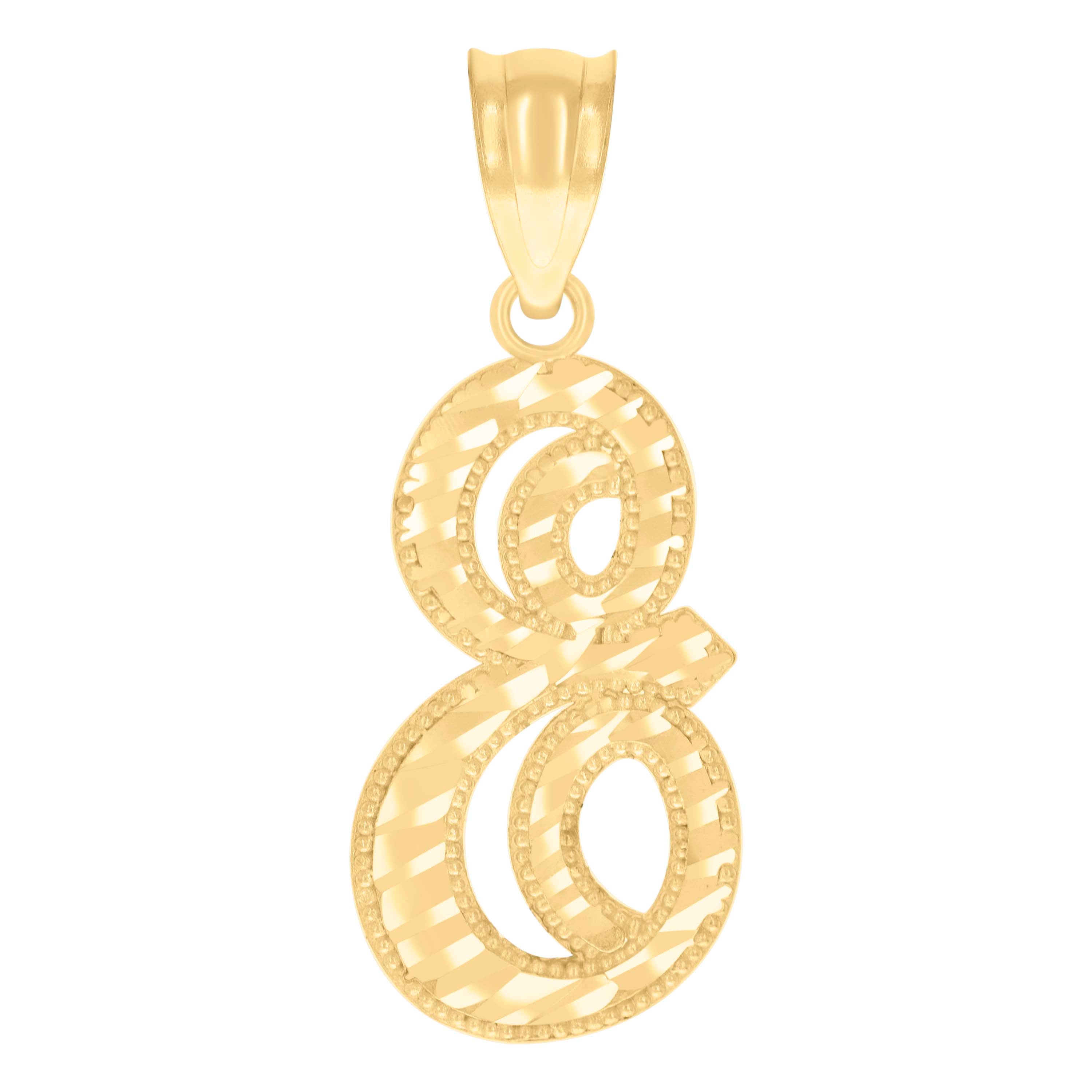 10kt Yellow Gold Unisex Initial E Script Alphabet Charm Pendant