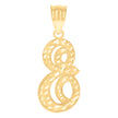 10kt Yellow Gold Unisex Initial E Script Alphabet Charm Pendant