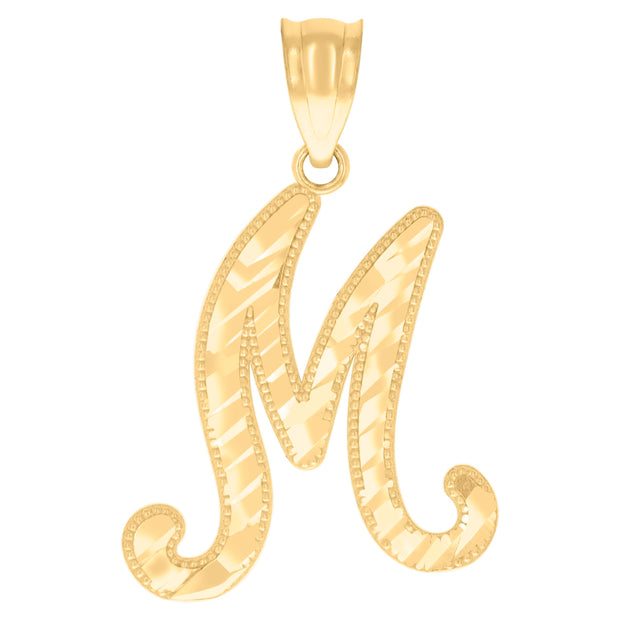 10Kt-Gold Initial"M" Pendant