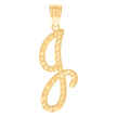 10kt Yellow Gold Unisex Initial J Script Alphabet Charm Pendant