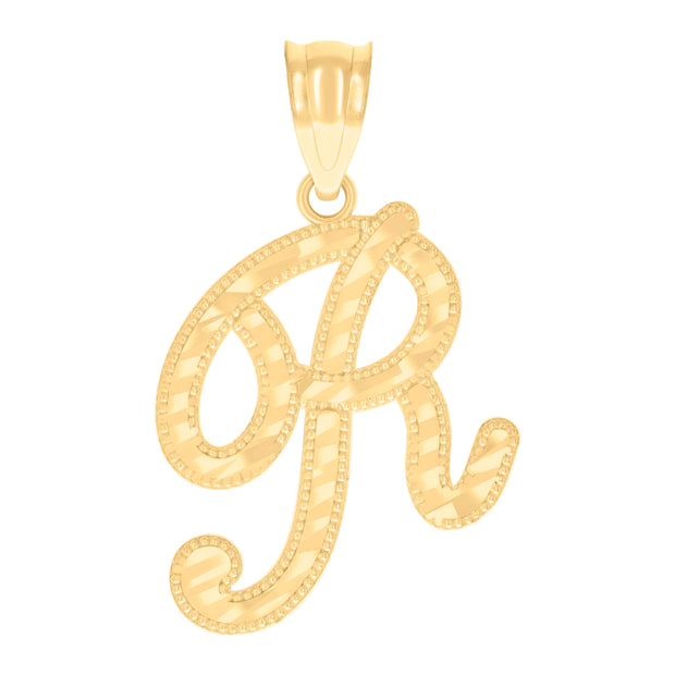 10Kt-Gold Initial"R" Pendant
