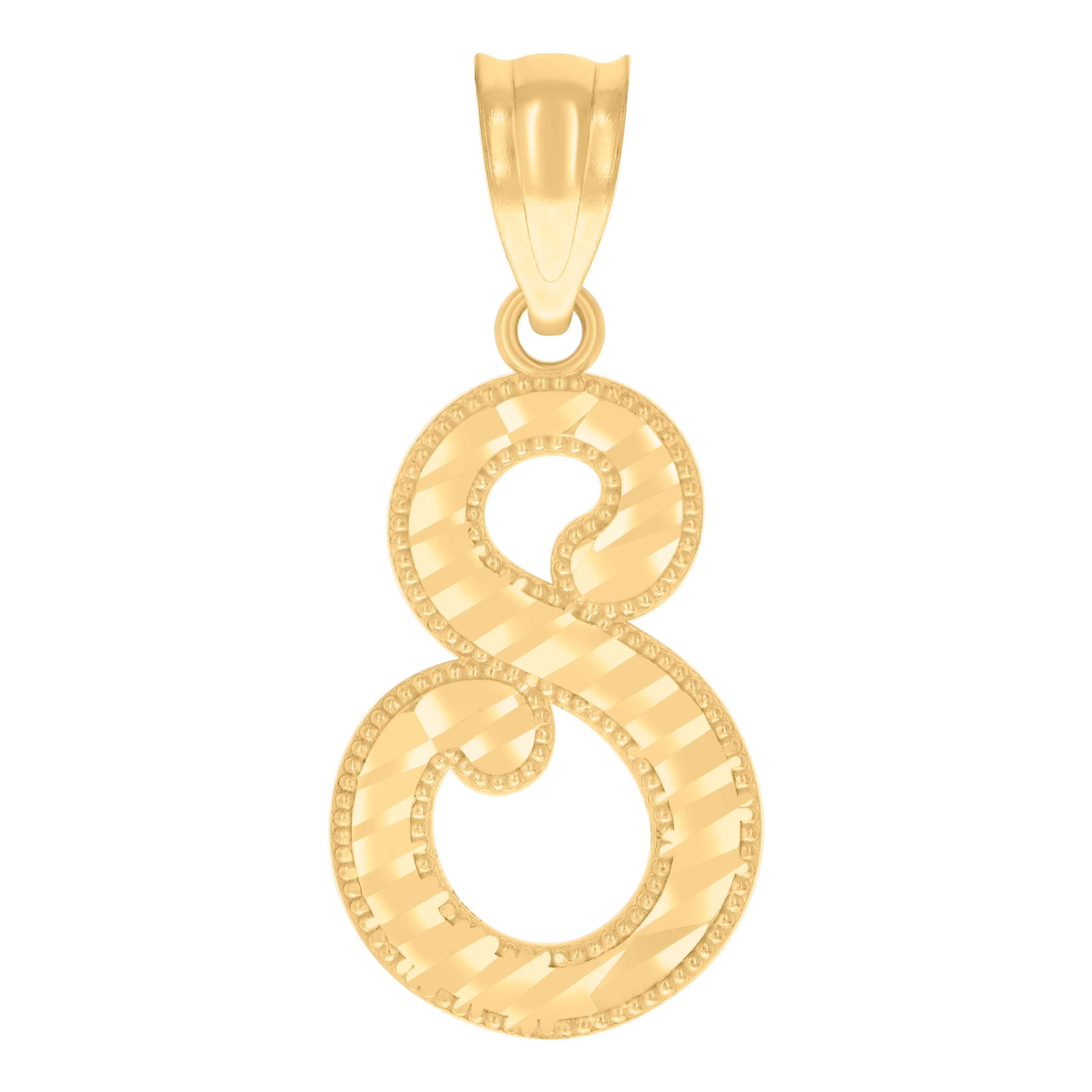 10kt Yellow Gold Unisex Initial S Script Alphabet Charm Pendant