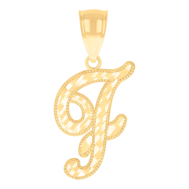 10Kt-Gold Initial"F" Pendant