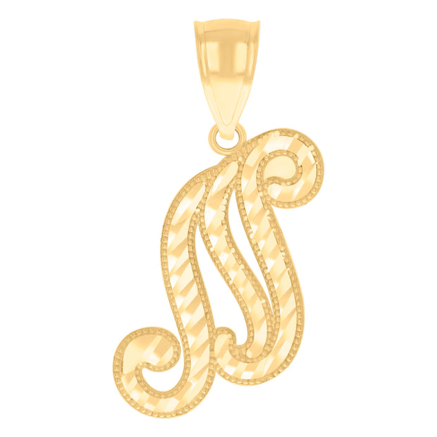 10Kt-Gold Initial"N" Pendant