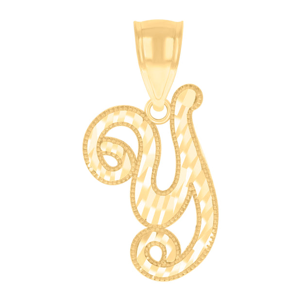 10Kt-Gold Initial"Y" Pendant