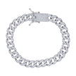925 Sterling Silver 10.29ct Moissanite 9mm Miami Cuban Chain Bracelet Size 8 Inches  - SLV-126676