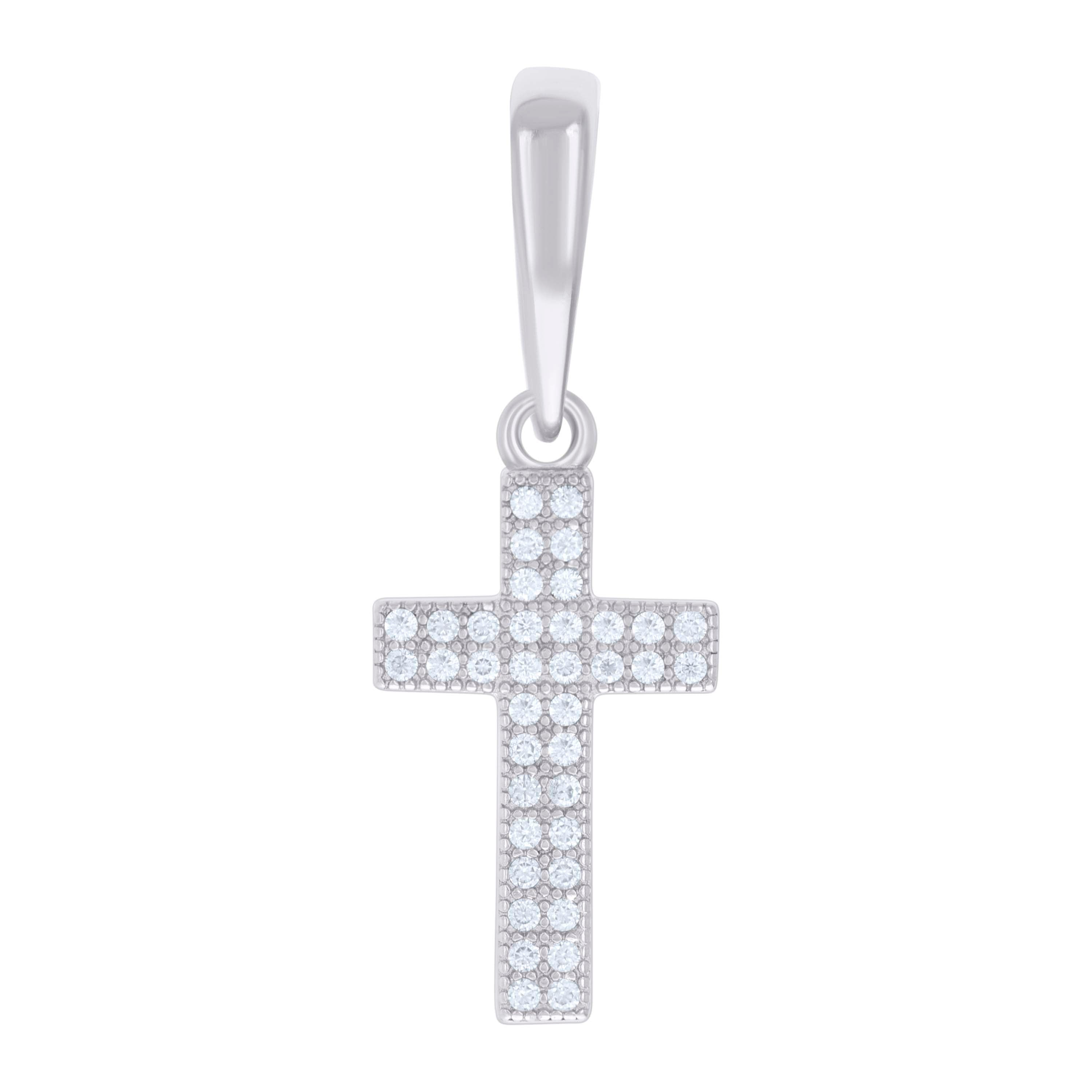 925 Sterling Silver Mens 1.2ct Moissanite Cross Religious Charm Pendant