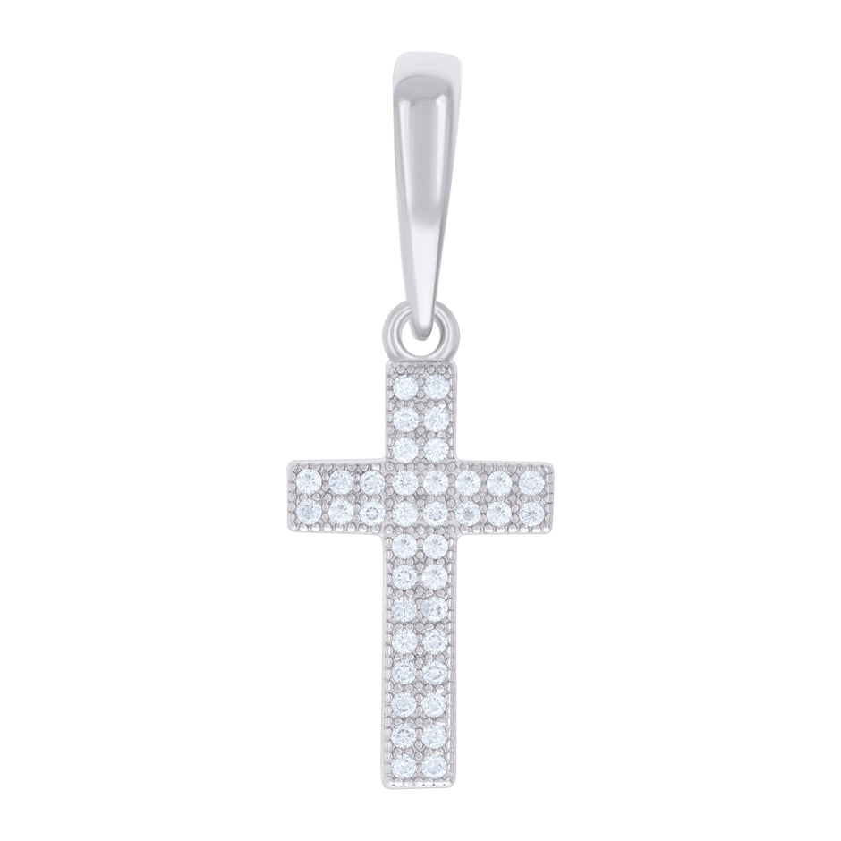 925 Sterling Silver Mens 1.2ct Moissanite Cross Religious Charm Pendant